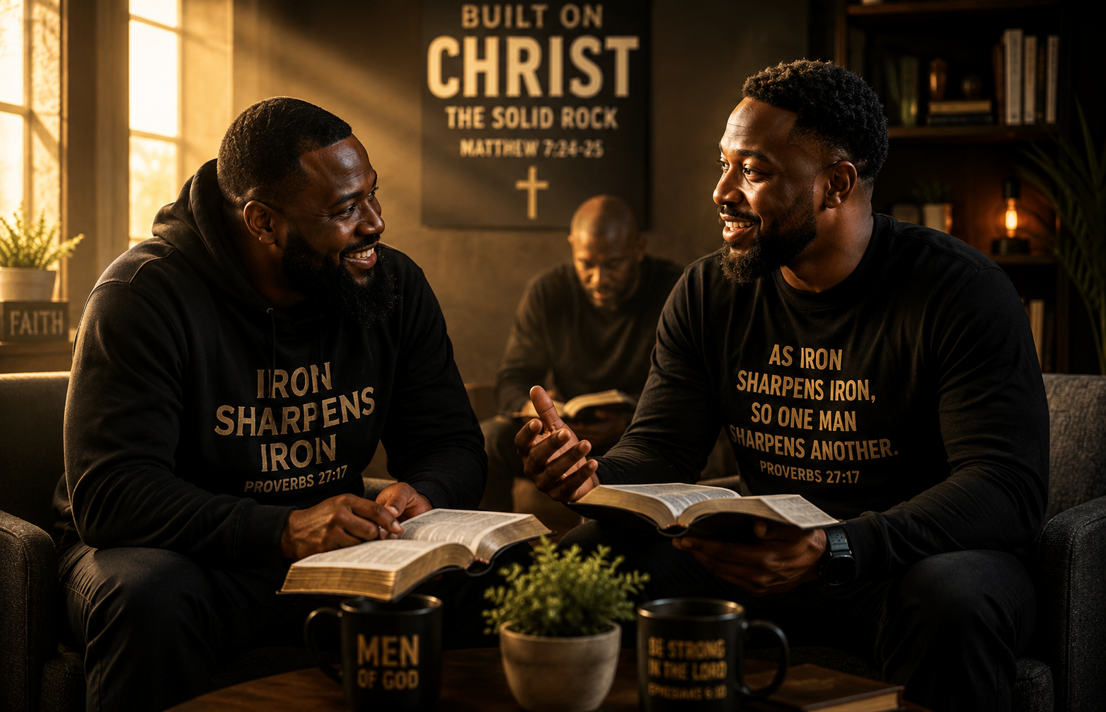 Get To God Early hero image of two men in fellowship